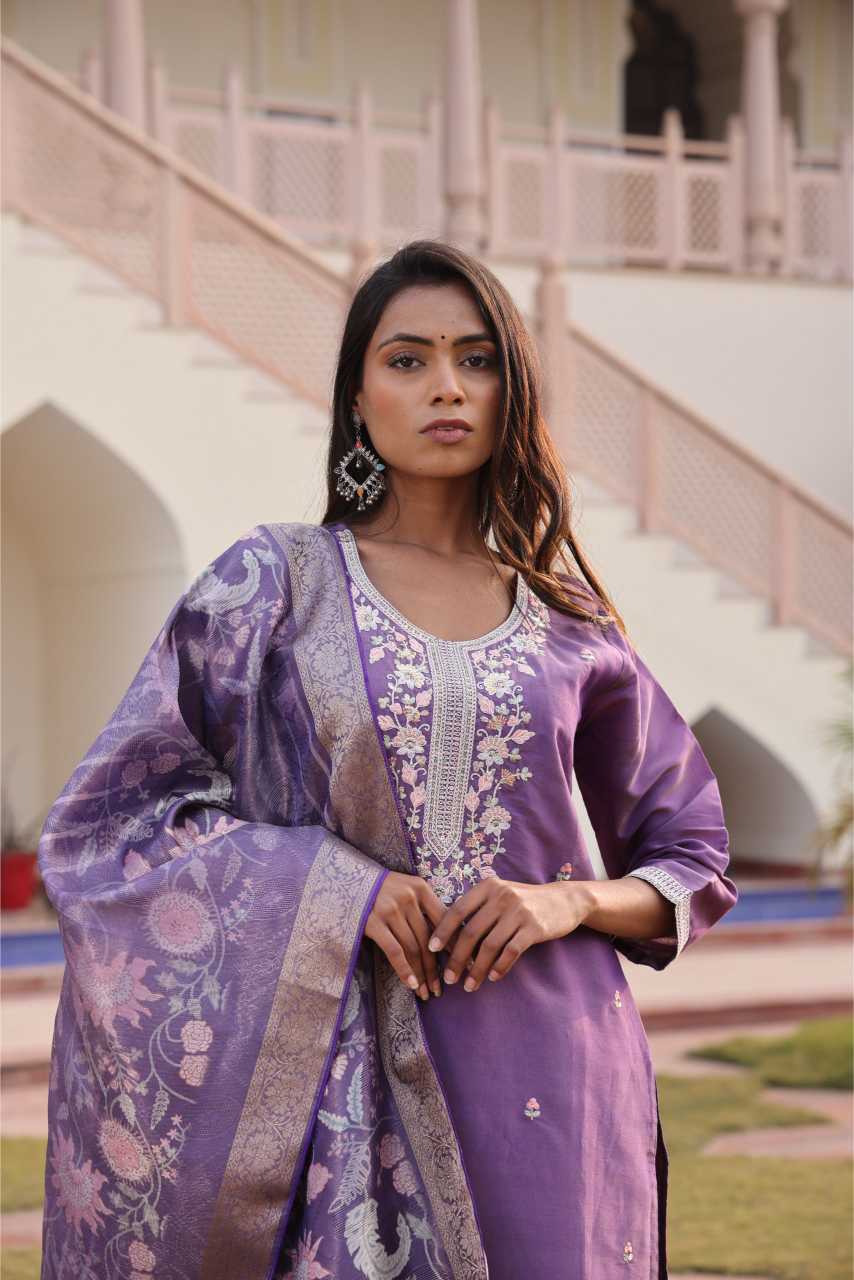 Shimmer Silk Printed Kurti