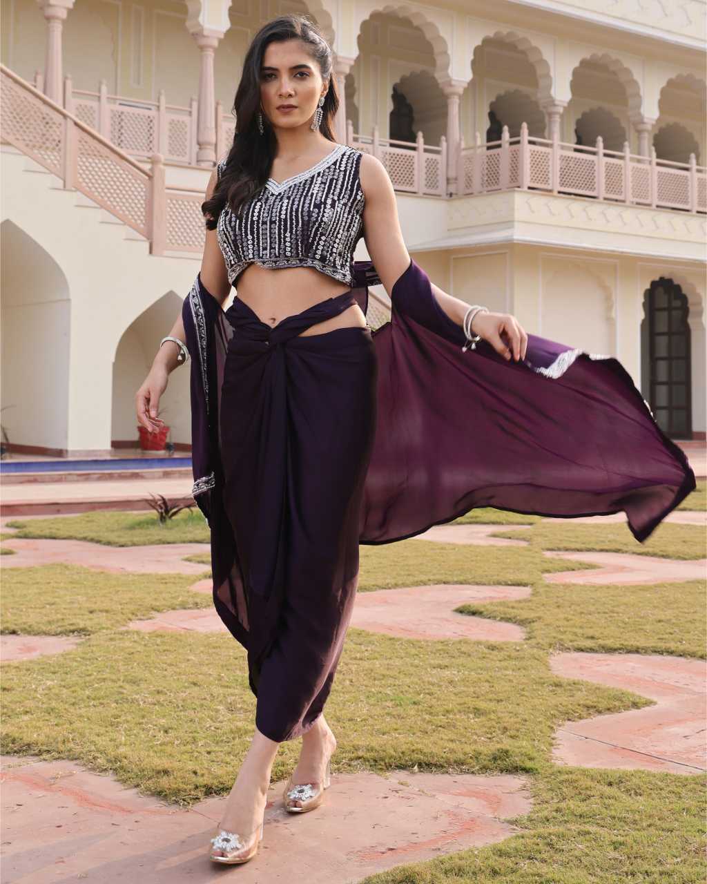 Satin Silk Indo Western Dress