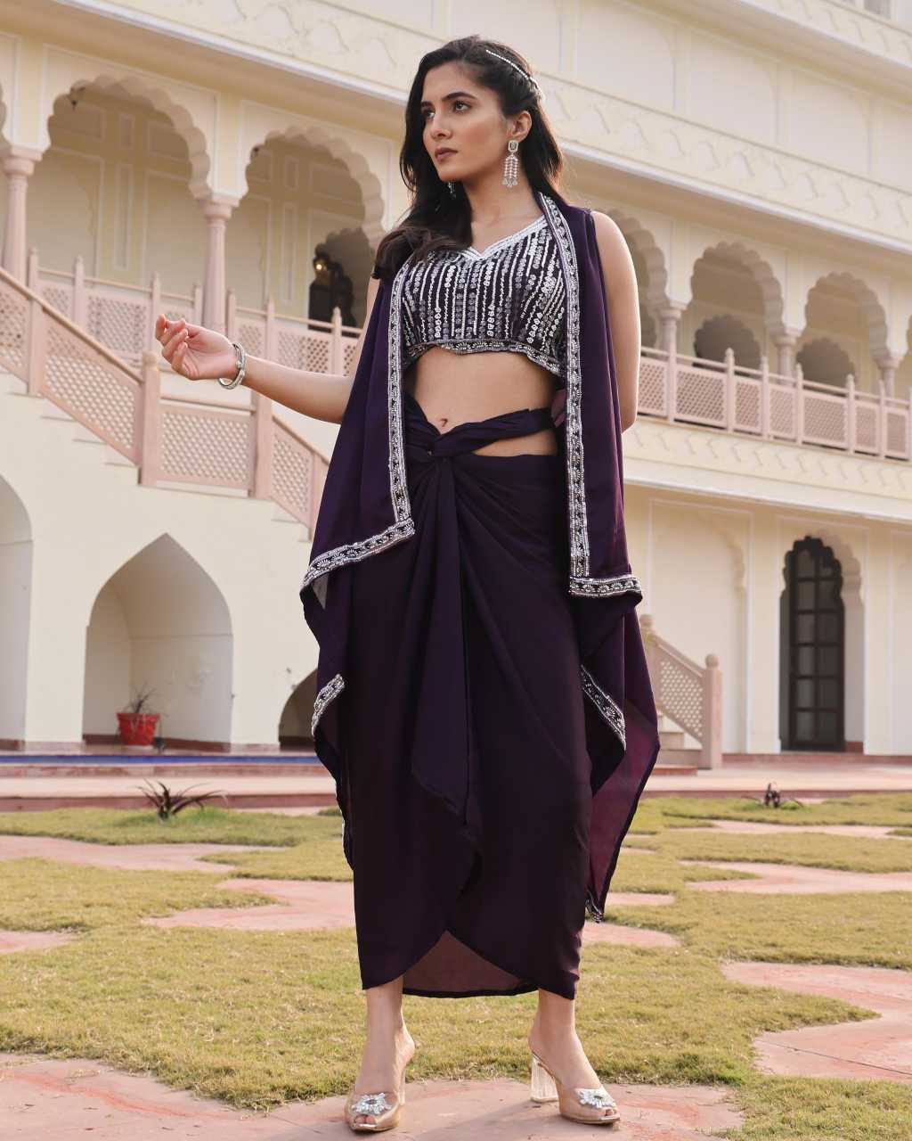 Satin Silk Indo Western Dress