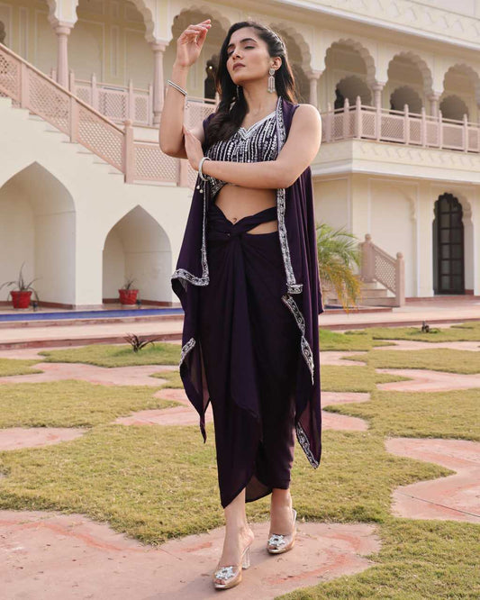 Satin Silk Indo Western Dress
