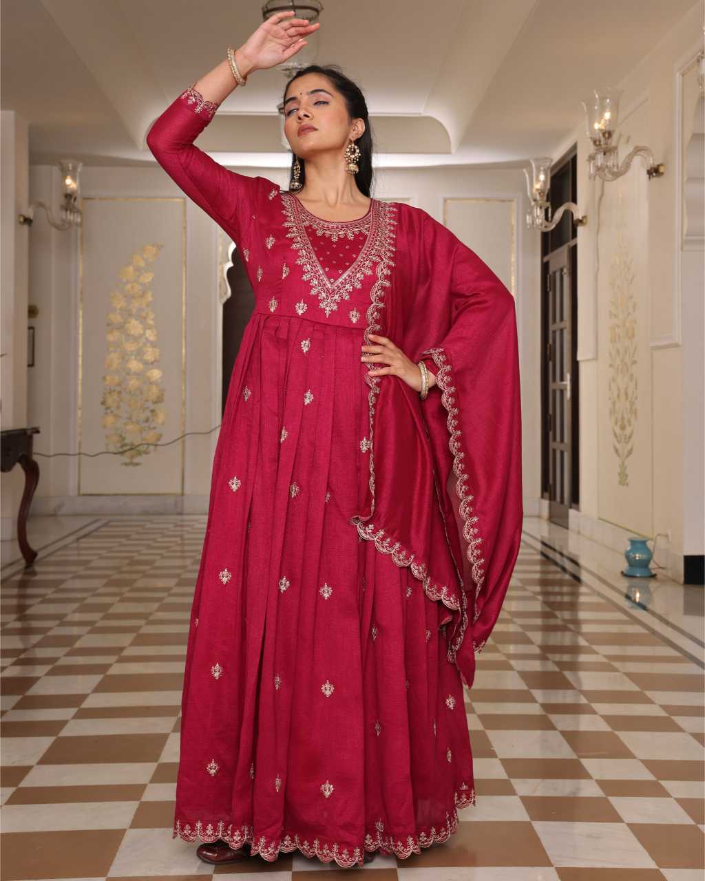 Soft Silk Embroidered Kurti