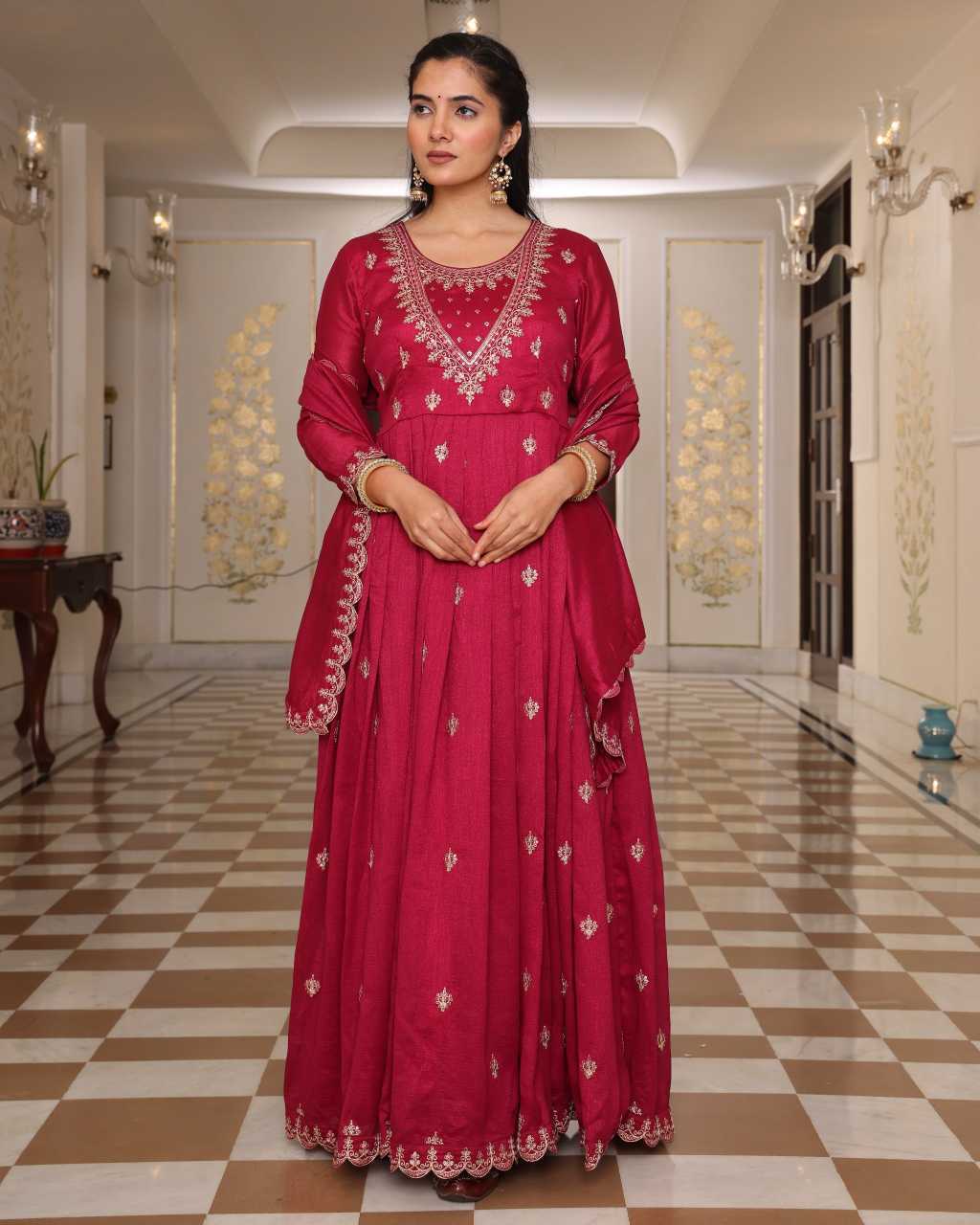 Soft Silk Embroidered Kurti