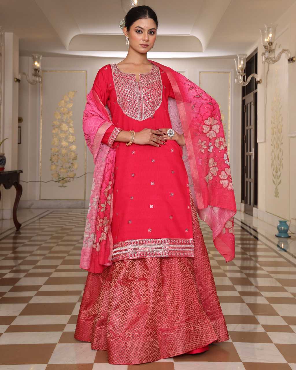 Silk Cotton Printed Kurti