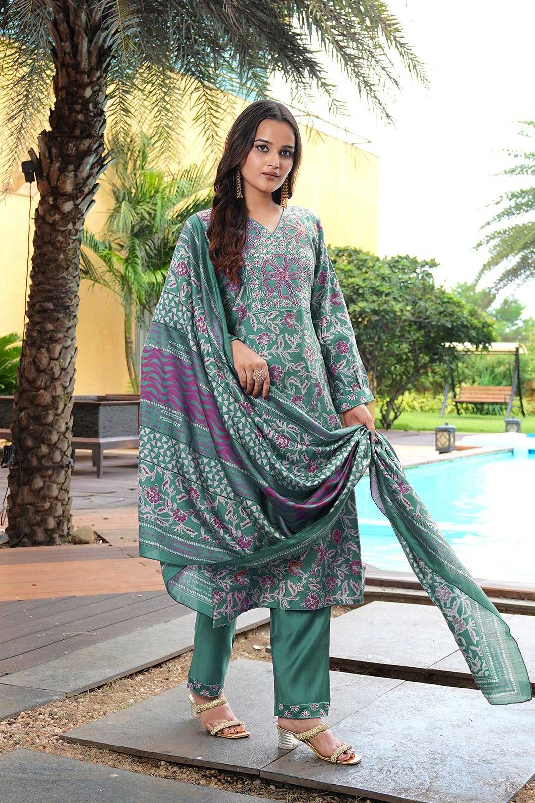 Silk Cotton Designer Kurti