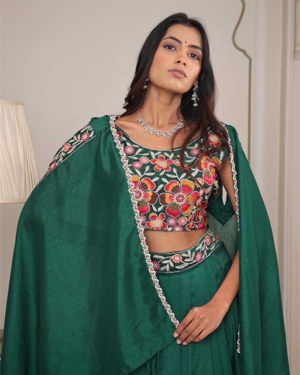 Vichitra Silk Indo Western Dress