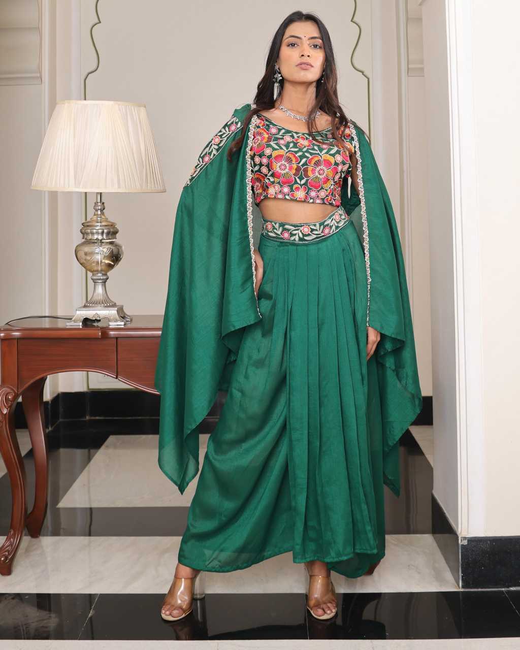 Vichitra Silk Indo Western Dress