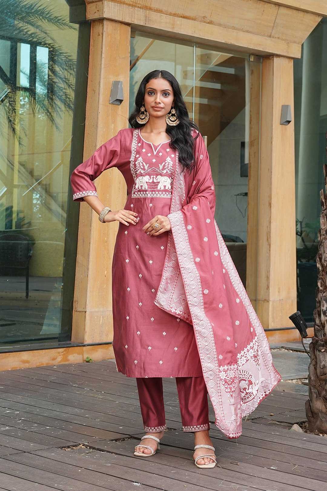 Vichitra Silk Designer Kurti