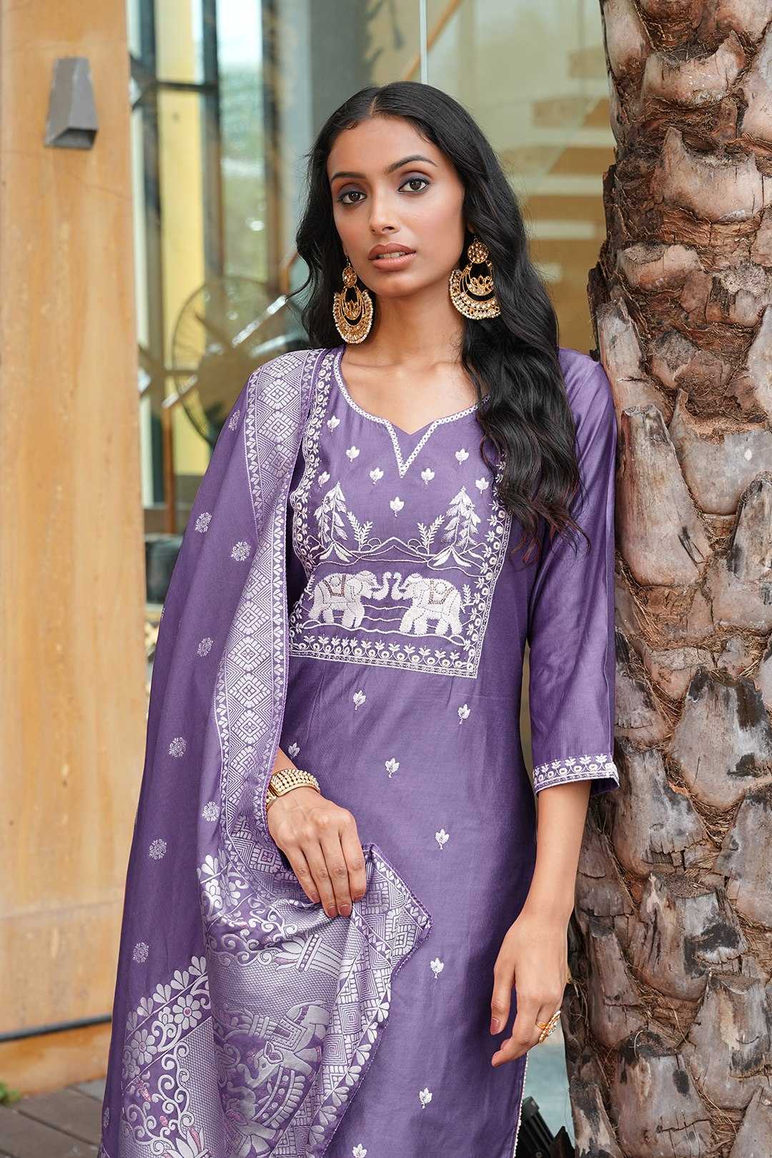 Vichitra Silk Designer Kurti