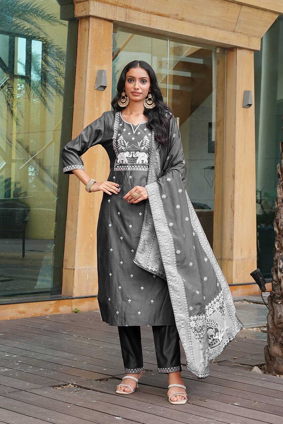 Vichitra Silk Designer Kurti