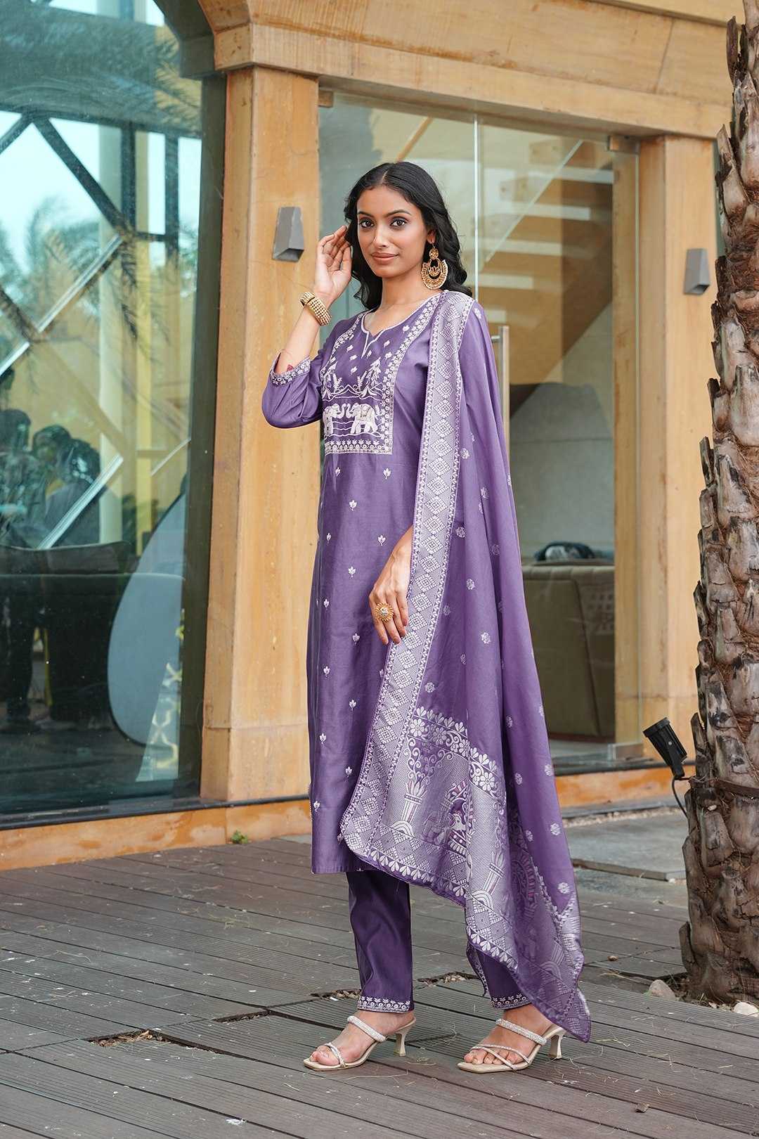 Vichitra Silk Designer Kurti