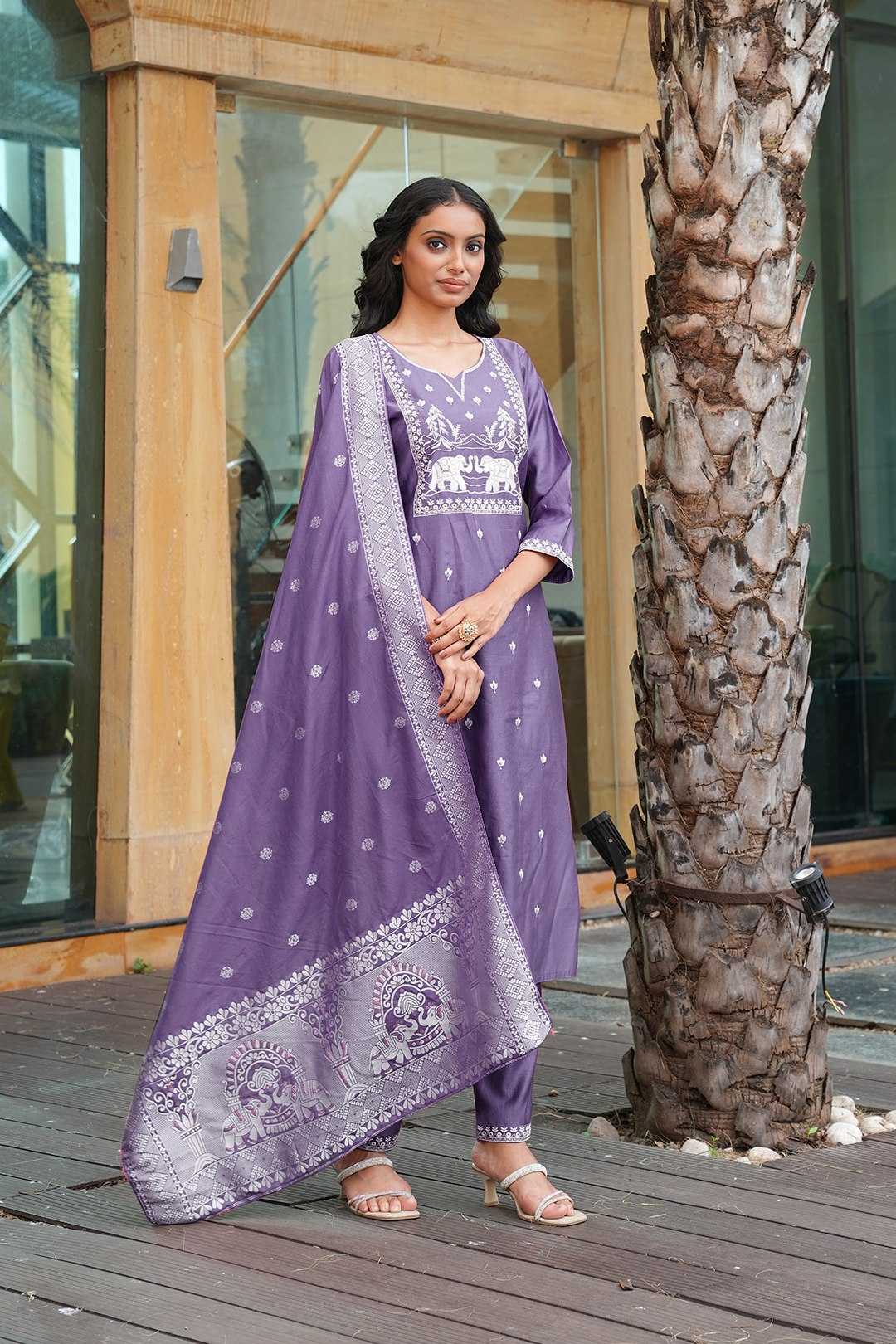 Vichitra Silk Designer Kurti