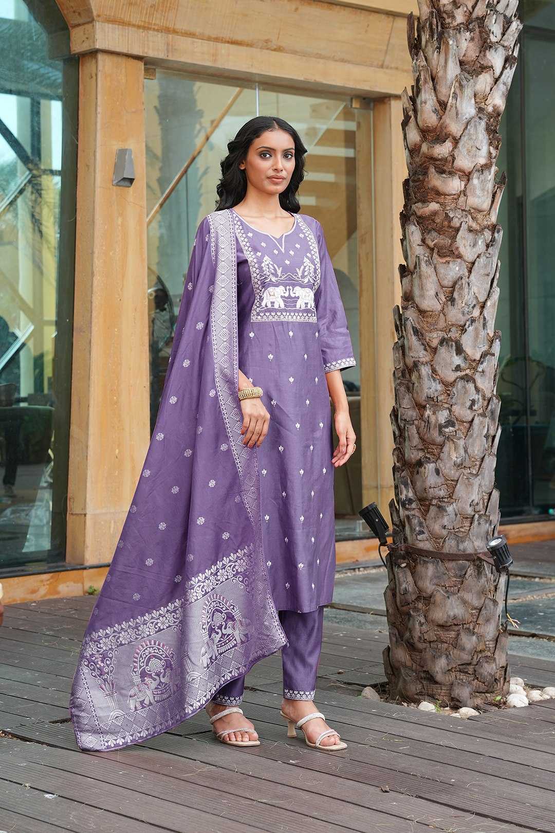 Vichitra Silk Designer Kurti