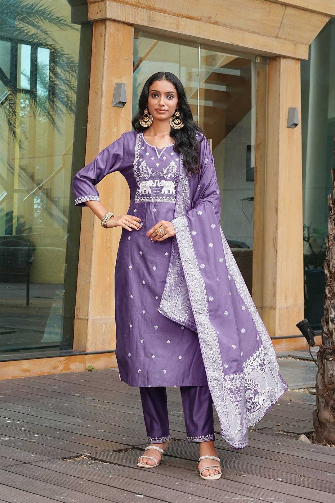 Vichitra Silk Designer Kurti