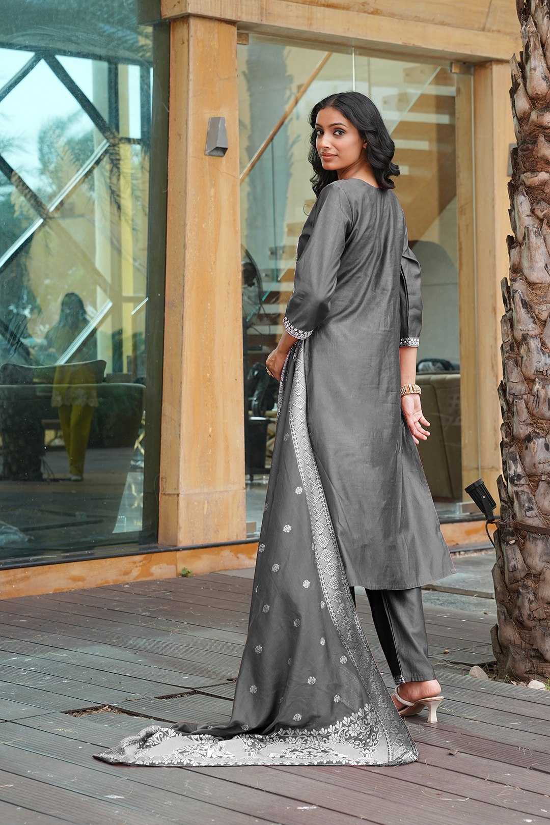 Vichitra Silk Designer Kurti