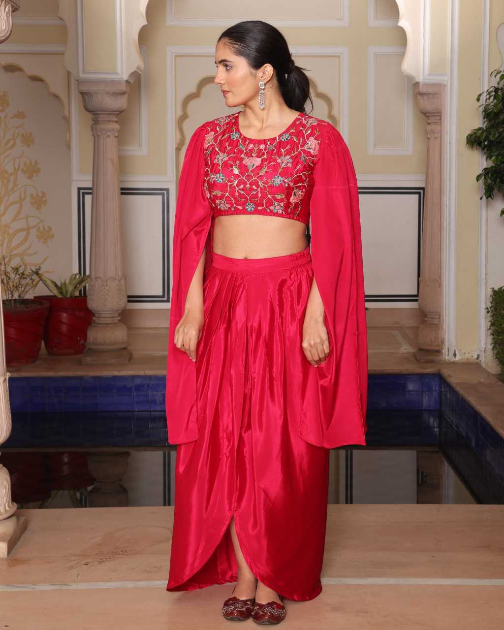 Satin Silk Indo Western Dress