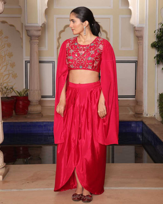 Satin Silk Indo Western Dress