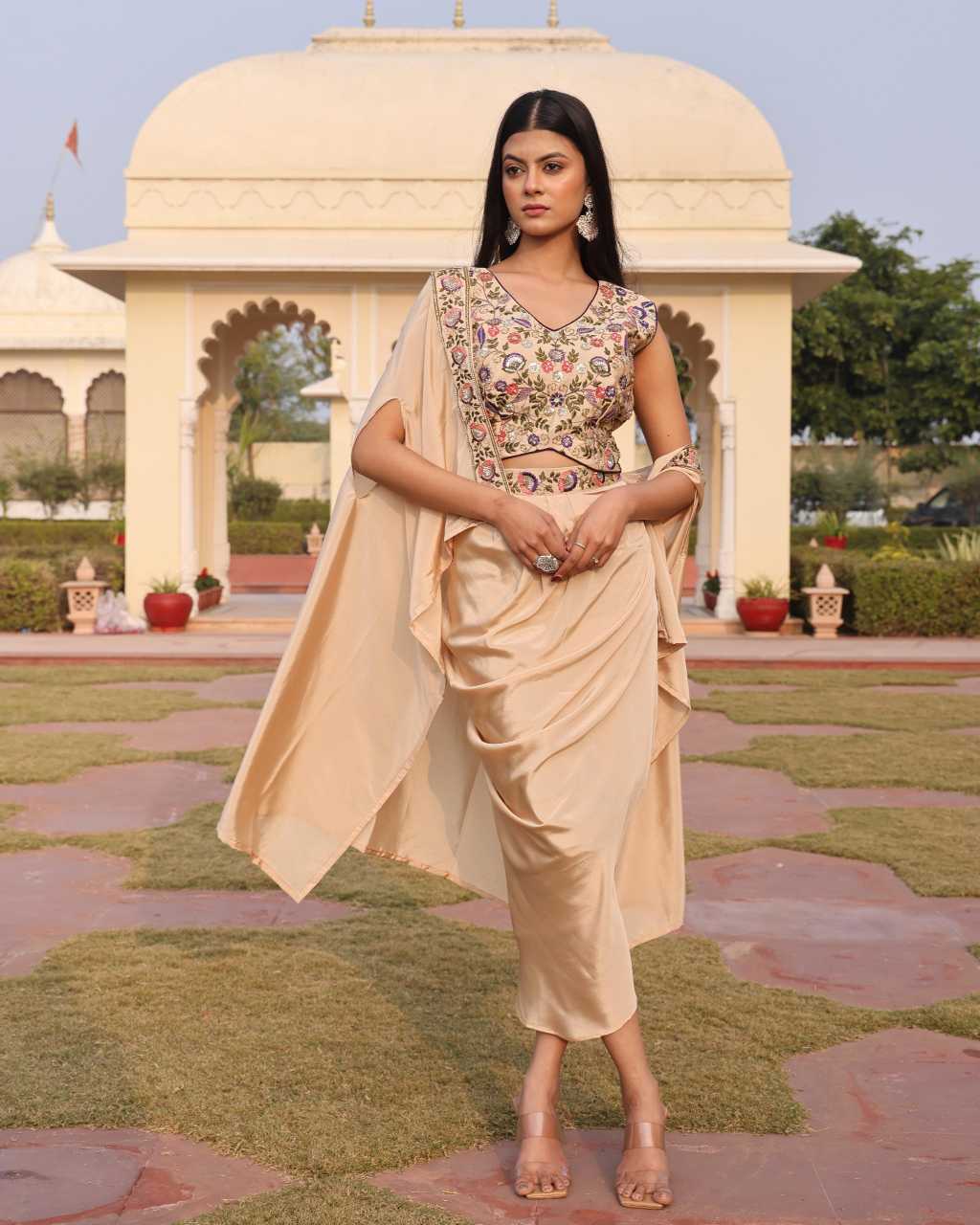 Satin Silk Indo Western Dress