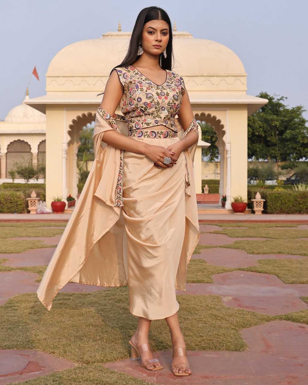 Satin Silk Indo Western Dress
