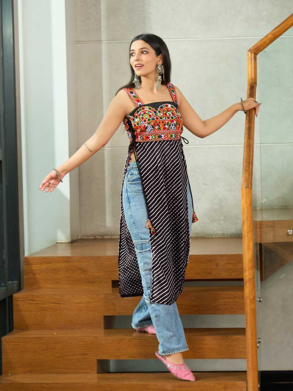 Georgette Mirror Work Kurti