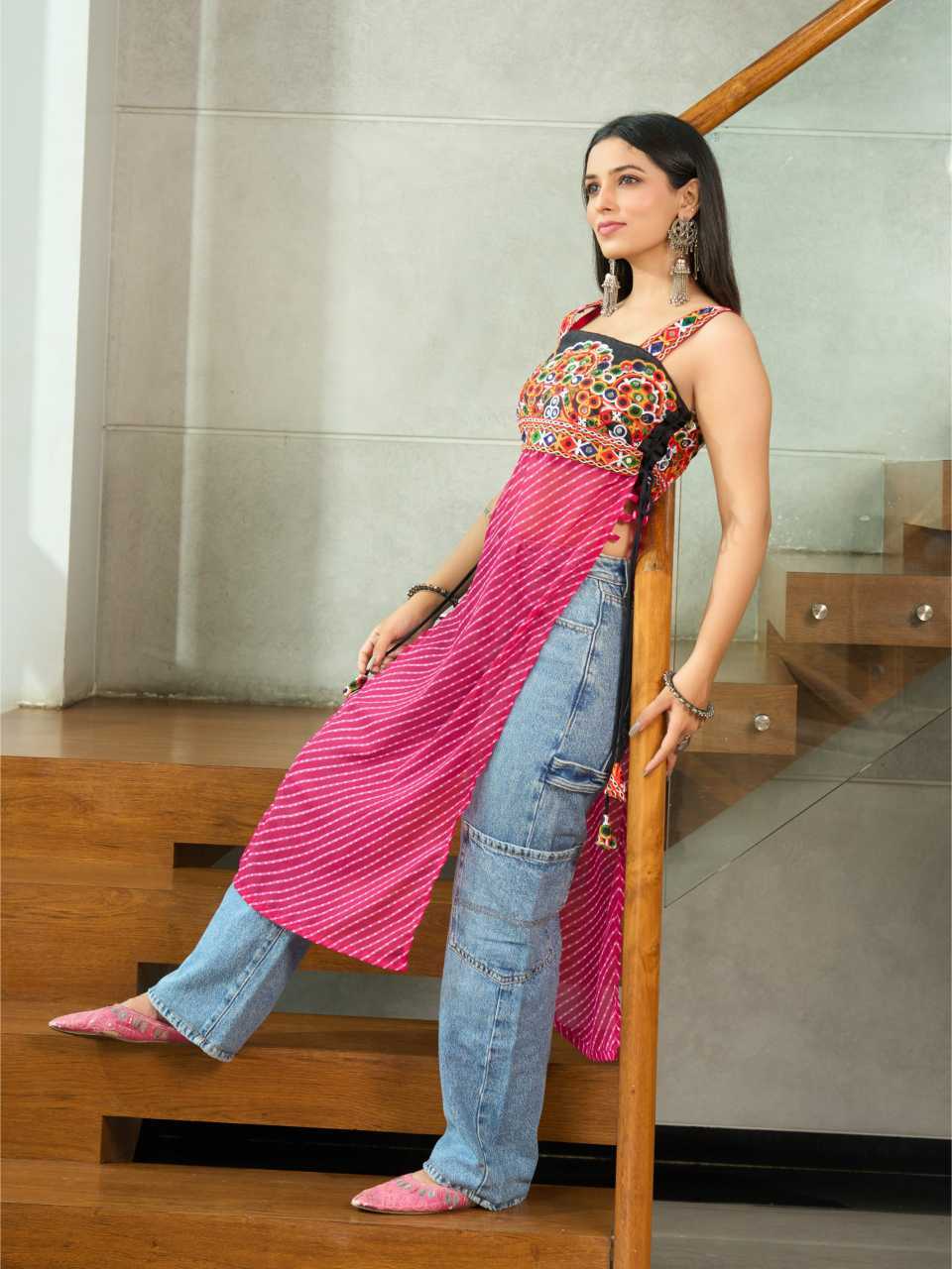 Georgette Mirror Work Kurti