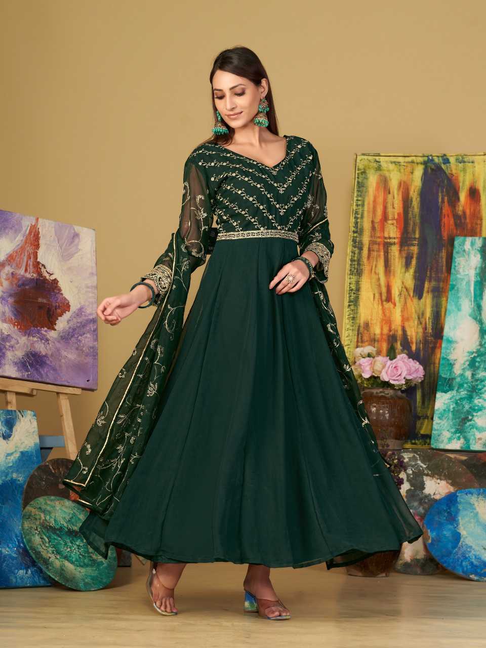 Georgette Anarkali Kurti