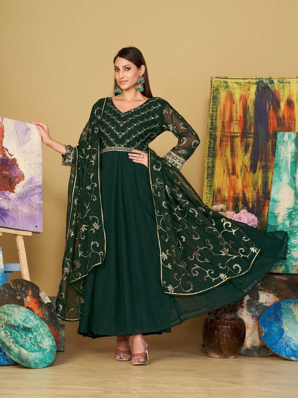 Georgette Anarkali Kurti