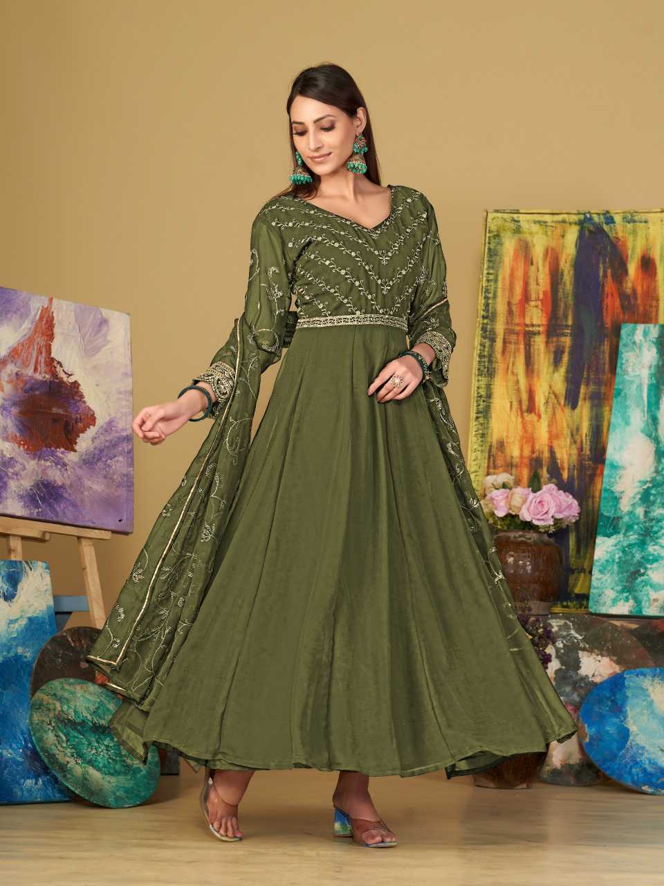 Georgette Anarkali Kurti
