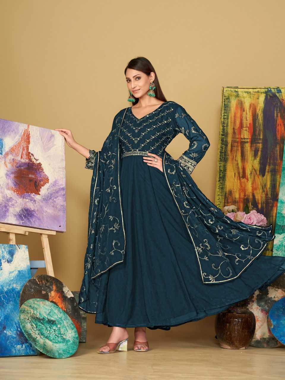 Georgette Anarkali Kurti