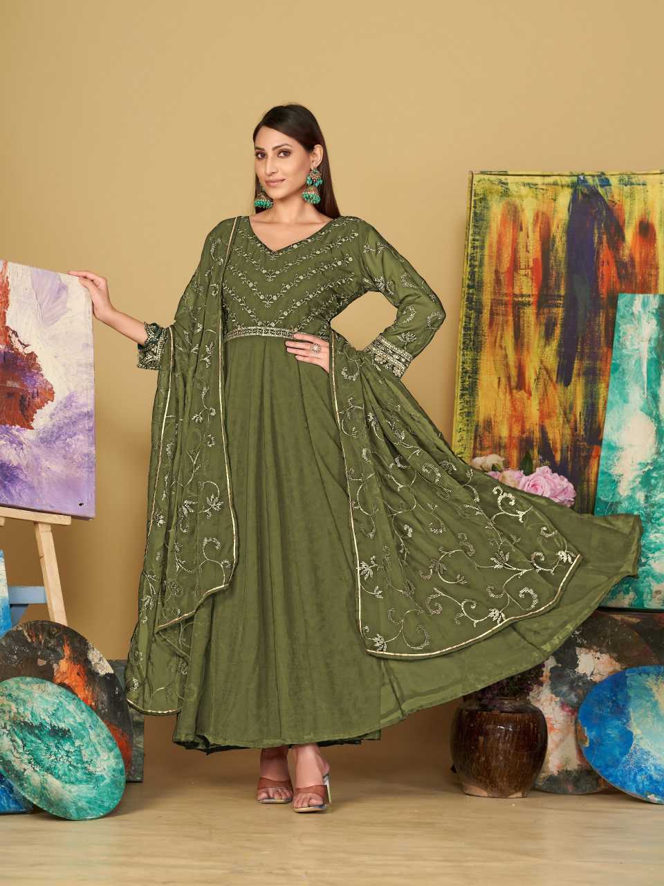 Georgette Anarkali Kurti