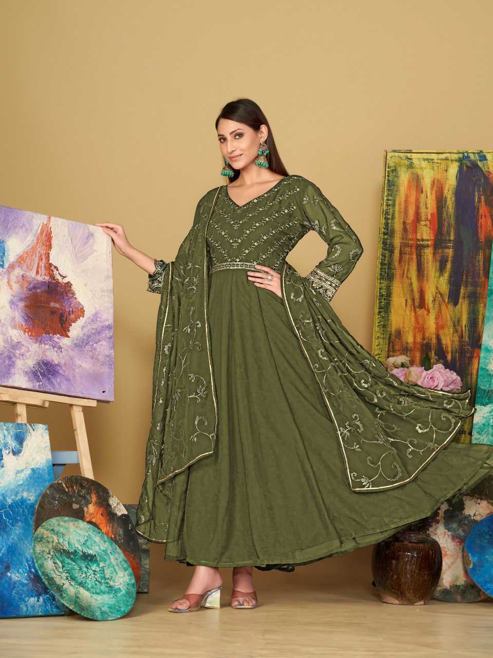 Georgette Anarkali Kurti