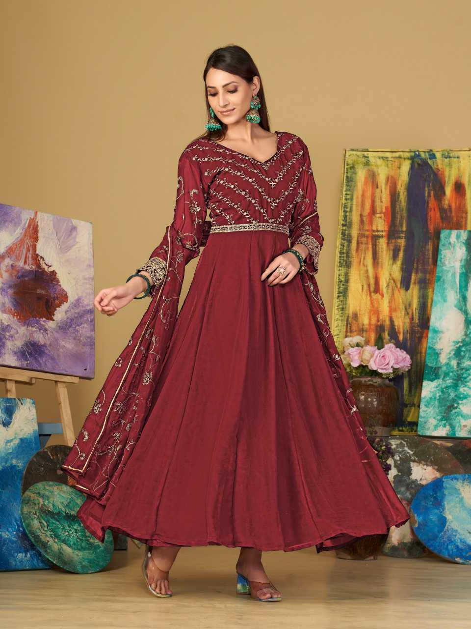 Georgette Anarkali Kurti