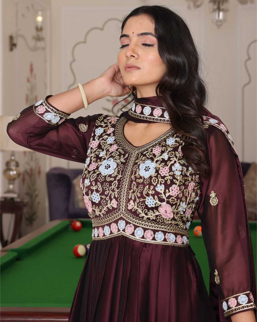 Rangoli Silk Anarkali Kurti