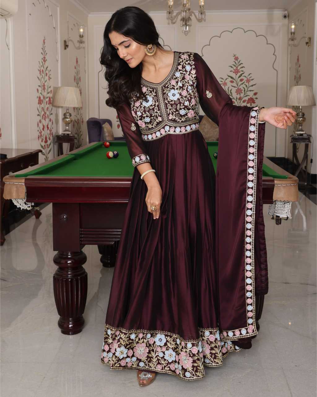 Rangoli Silk Anarkali Kurti