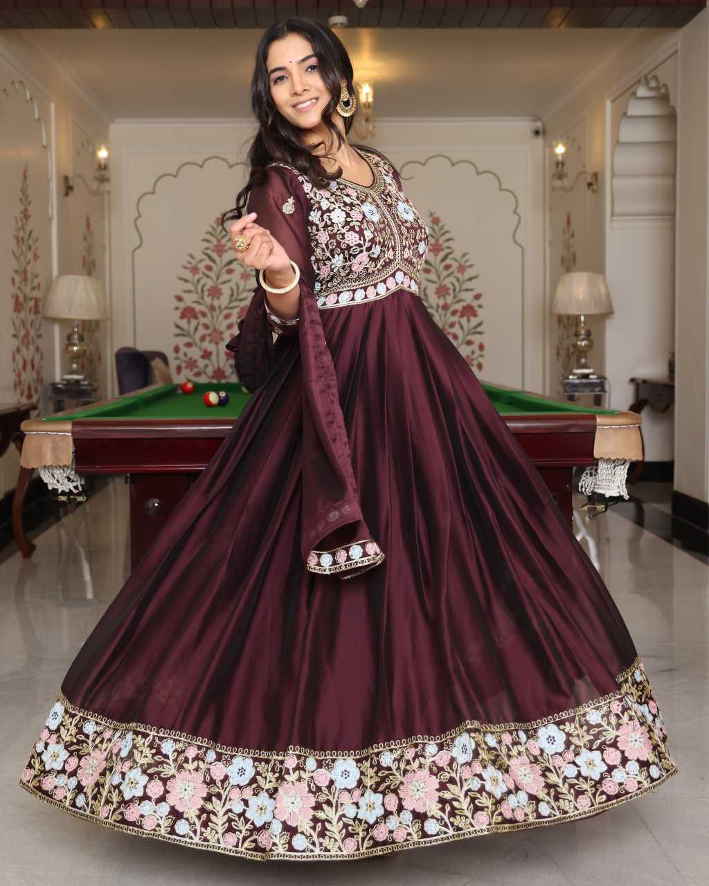 Rangoli Silk Anarkali Kurti