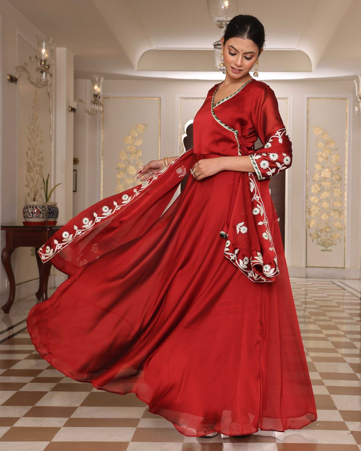 Rangoli Silk Anarkali Kurti