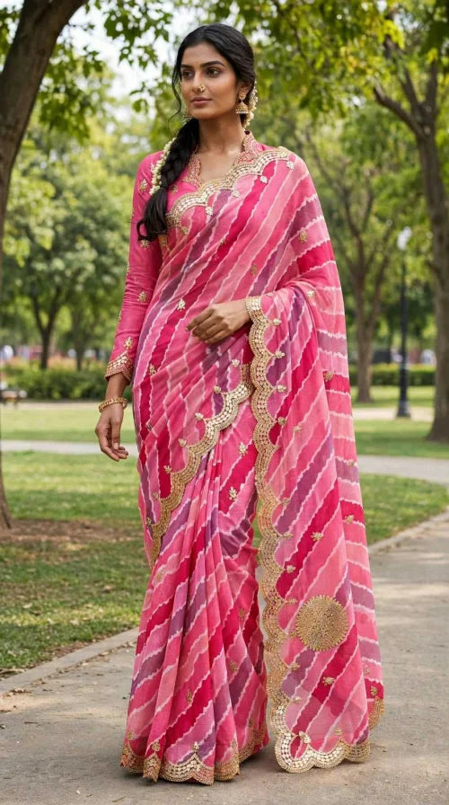 Bhavya Soft Kota Leheriya Saree