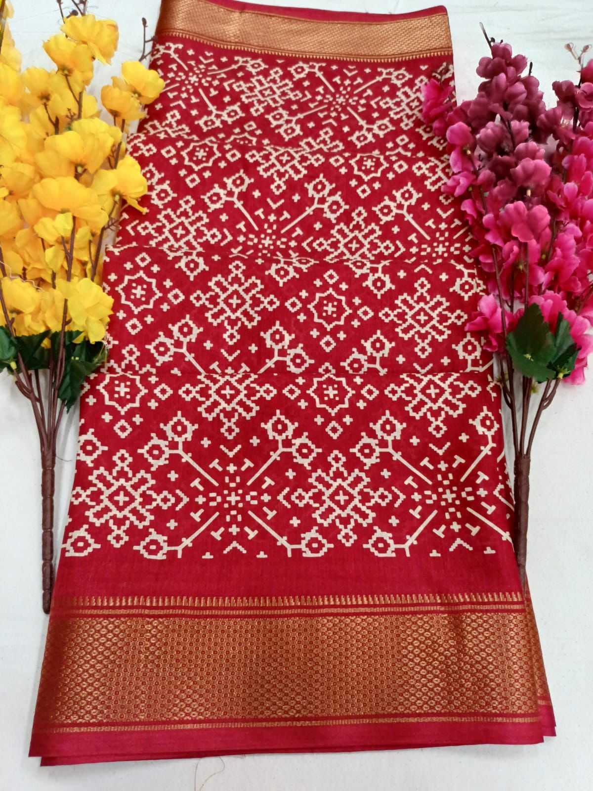 Brinda Dola Silk Saree in Carrot Orange