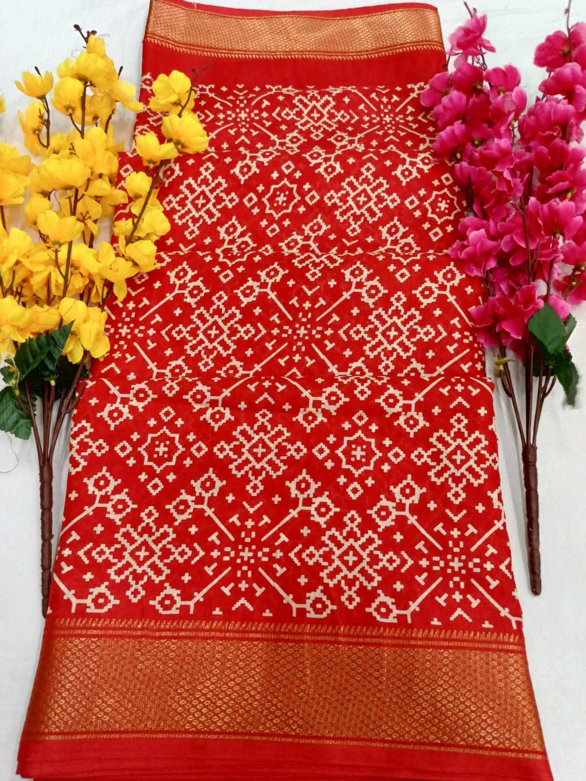 Brinda Dola Silk Saree in Carrot Orange