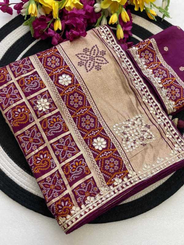 Viscose Gota Patti Saree