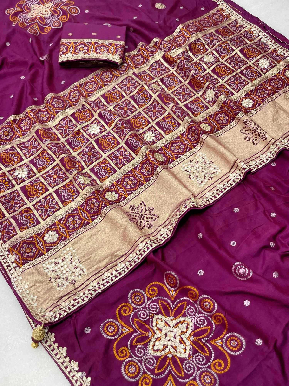 Gajji Silk Printed Saree