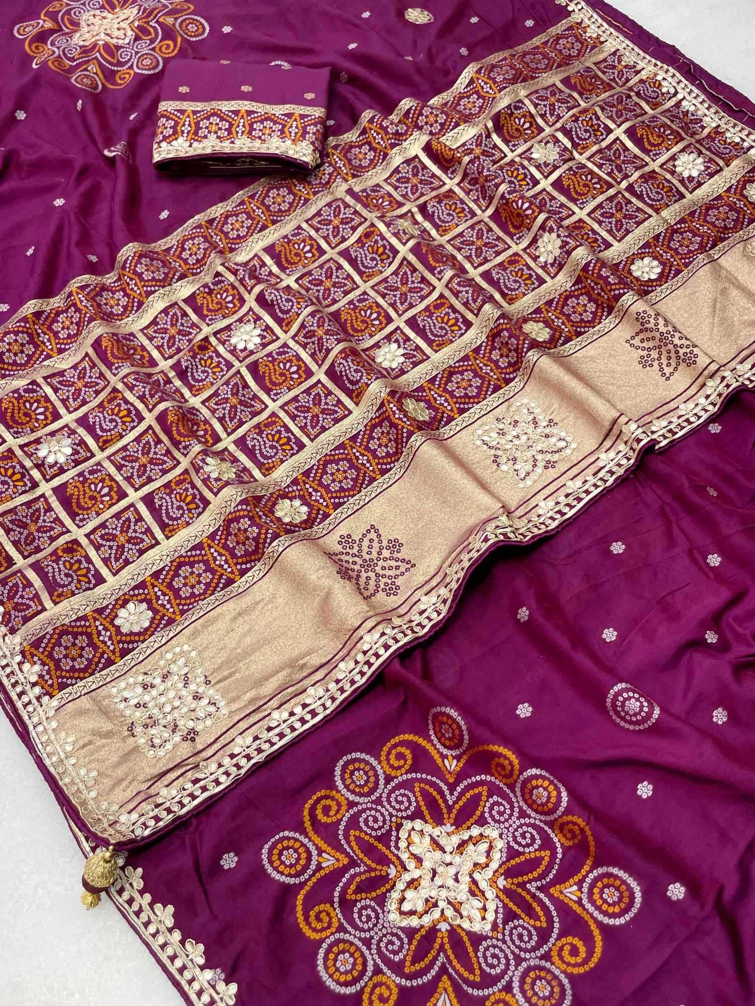 Gajji Silk Printed Saree
