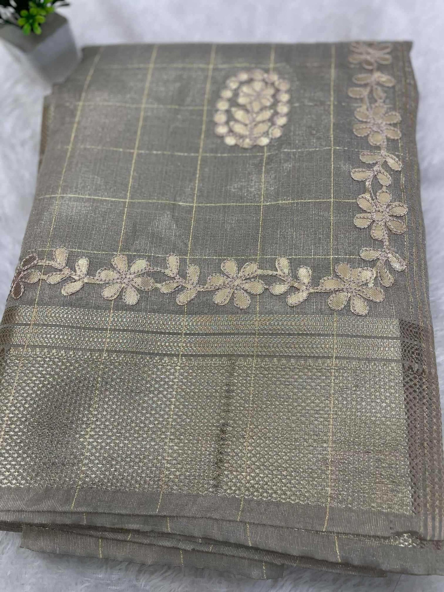 Kota Chex Designer Saree