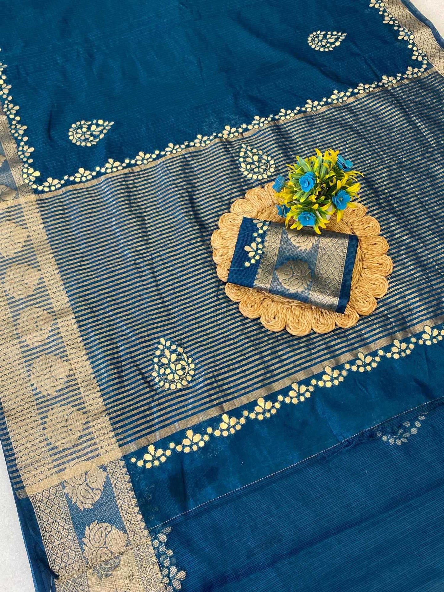 Cotton Zari Border Saree