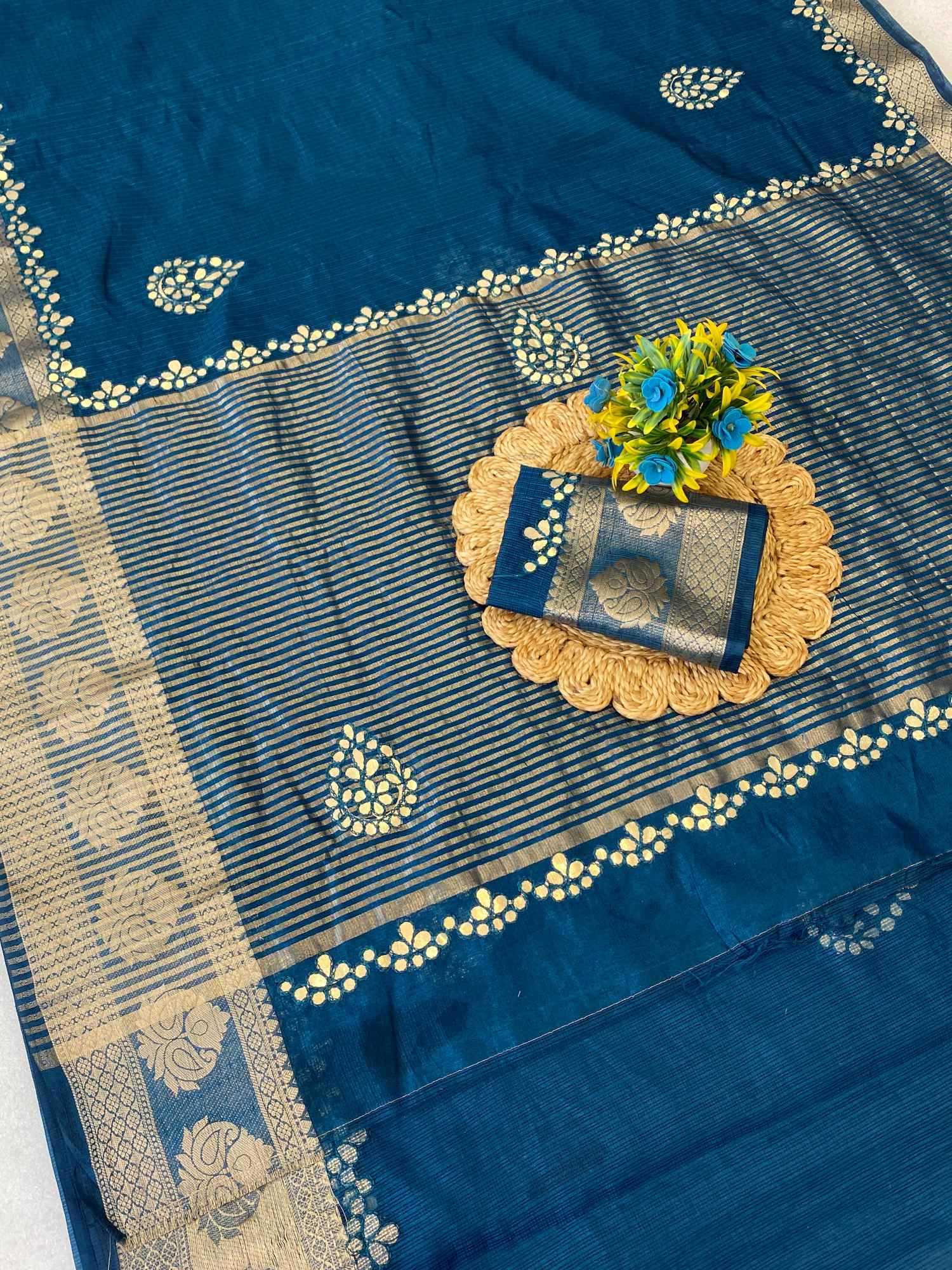 Cotton Zari Border Saree