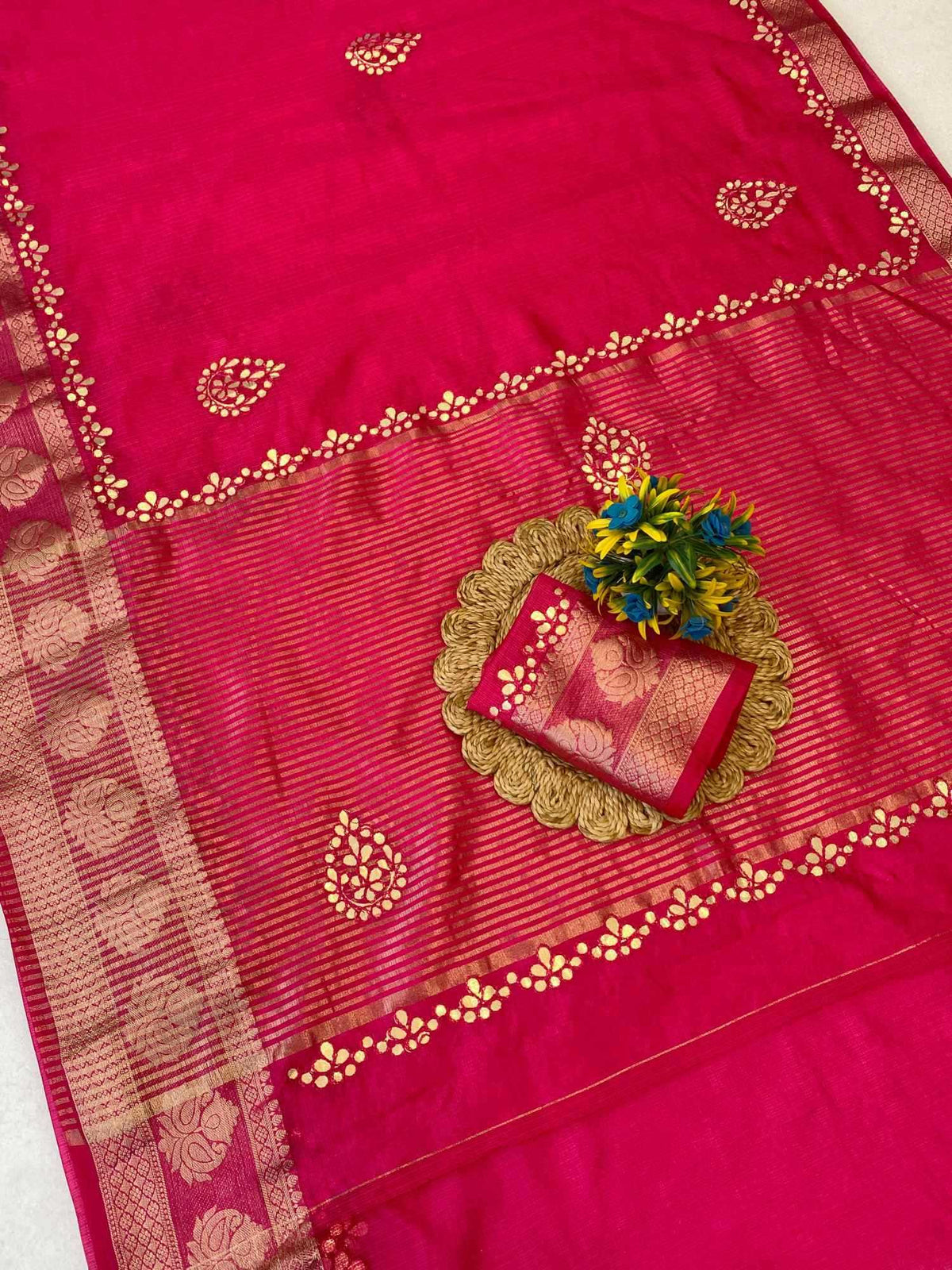 Cotton Zari Border Saree