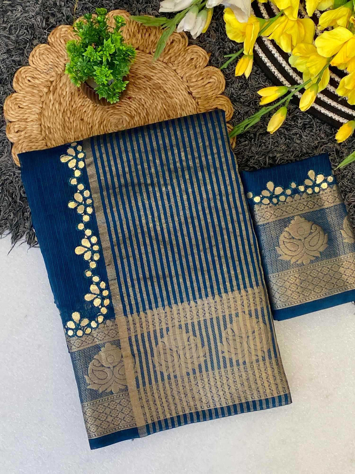 Cotton Zari Border Saree