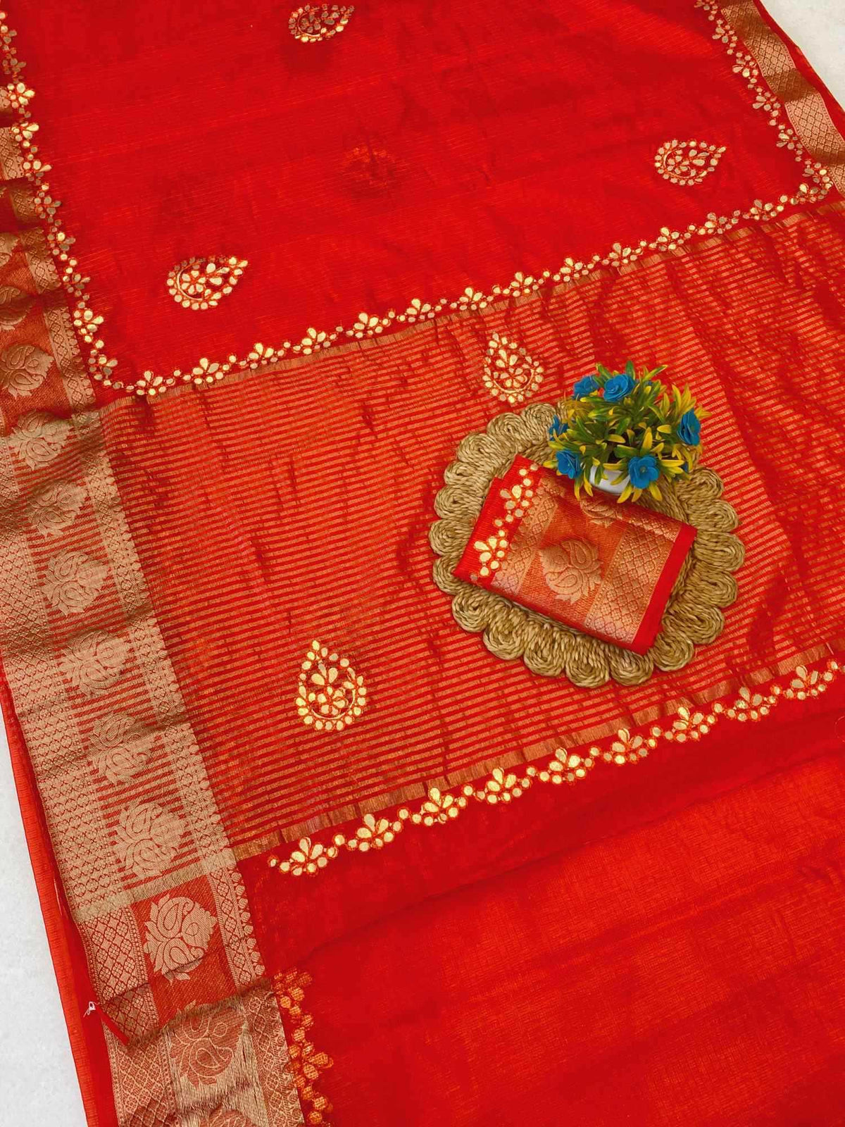 Cotton Zari Border Saree