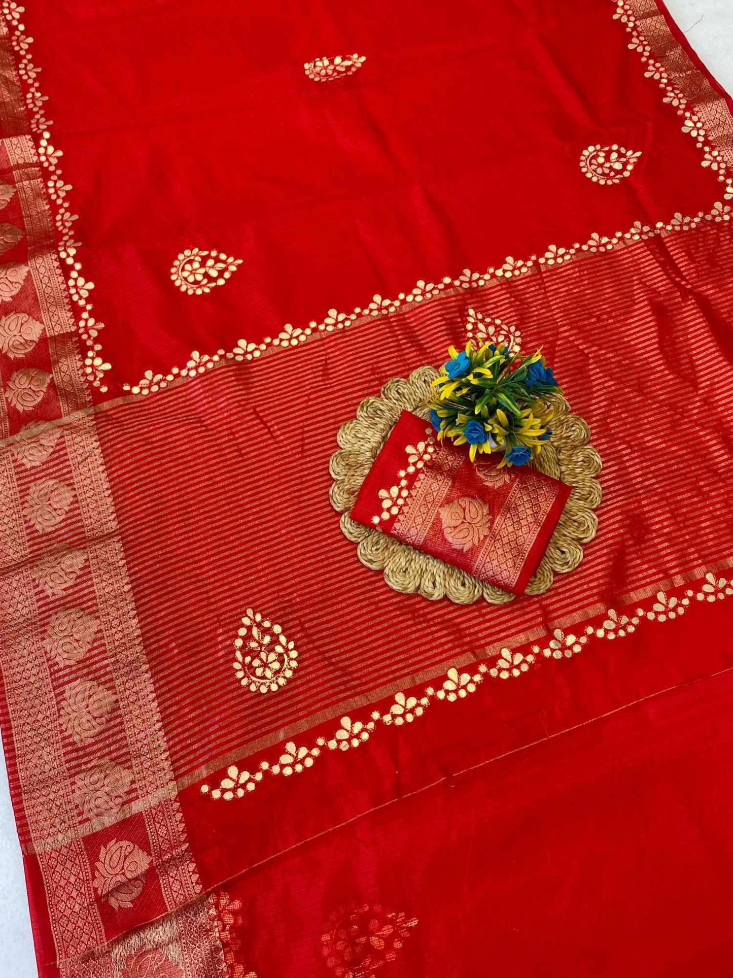 Cotton Zari Border Saree
