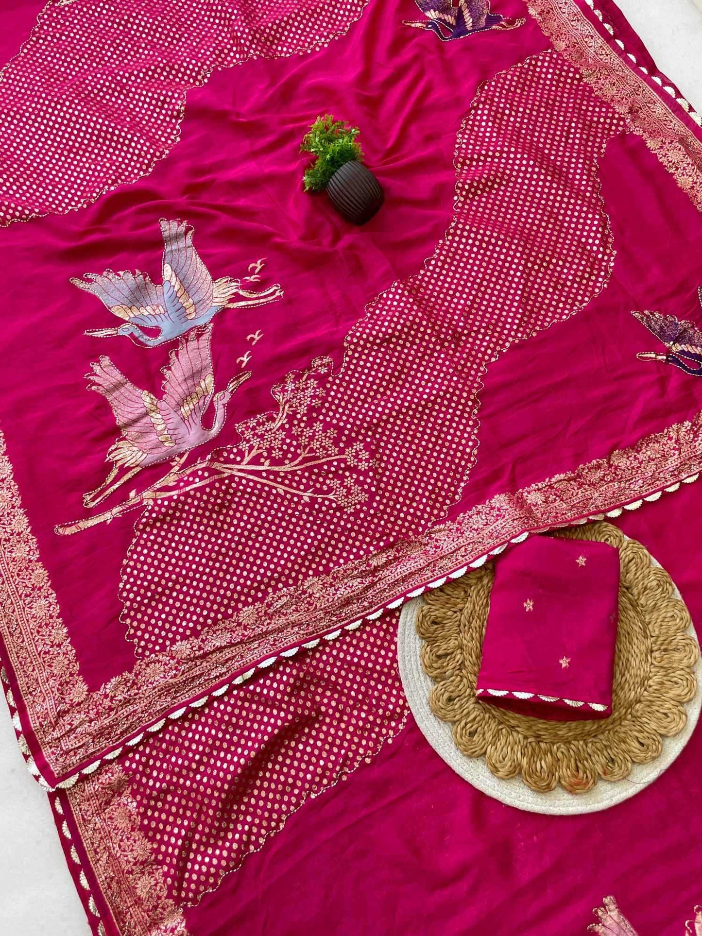 Pure Viscos Hand Work Saree