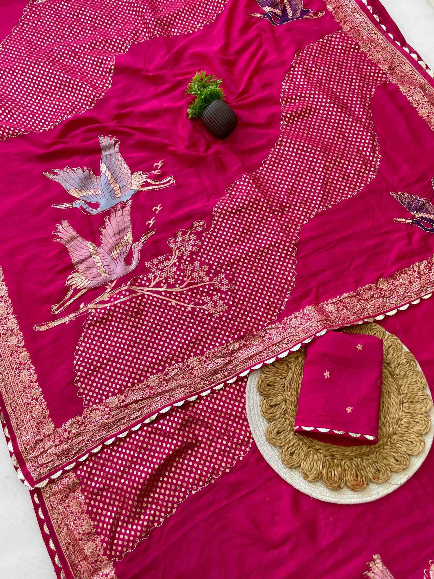 Pure Viscos Hand Work Saree